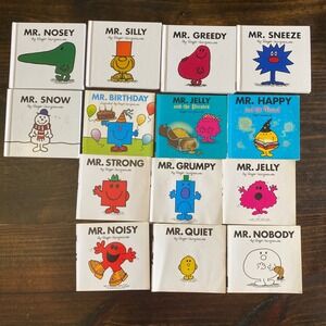 Roger Hargreaves Mr Men Book Lot of 14 Mr Happy Mr Silly Mr Greedy Vintage Wear